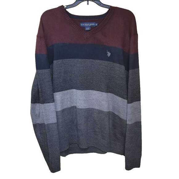 US Polo Assn. multi-color Striped Men's Pullover Sweater Sz. XL - Picture 1 of 8